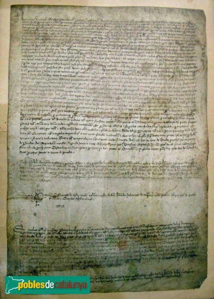 Arenys de Munt - Can Rossell - Document del 1426 (Foto: Albert Esteves, 2007) Arenys de Munt - Can Rossell - Document del 1426