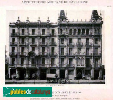 Barcelona - Rambla Catalunya, 25 (Foto: Francesc Rogent (Arquitectura Moderna) - Biblioteca de Catalunya, 1897) Barcelona - Rambla Catalunya, 25