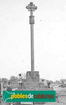 Castellnou de Seana - Creu renaixentista (Foto: Josep Salvany - Fons Salvany, Biblioteca de Catalunya, 1917) Castellnou de Seana - Creu renaixentista