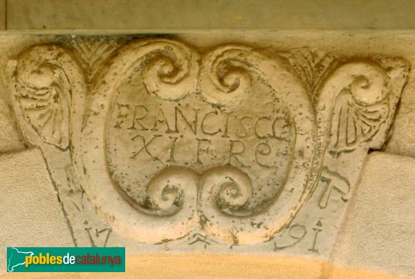 Bell-lloc d'Urgell - Inscrip. Francisco Xifré, 1791 (Foto: Albert Esteves, 2008) Bell-lloc d'Urgell - Inscrip. Francisco Xifré, 1791