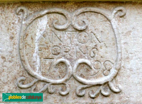 Bell-lloc d'Urgell - Inscrip. Anton Forns, 1798 (Foto: Albert Esteves, 2008) Bell-lloc d'Urgell - Inscrip. Anton Forns, 1798