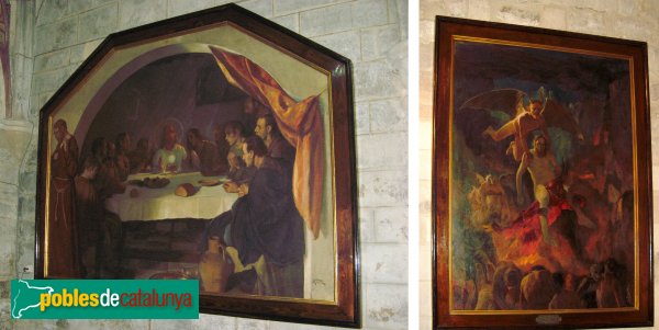 Vallfogona de Riucorb - Església de Santa Maria, quadres de Lluís Masriera (Foto: Albert Esteves, 2010) Vallfogona de Riucorb - Església de Santa Maria, quadres de Lluís Masriera