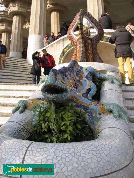 Barcelona - Park Güell, drac de l'escalinata