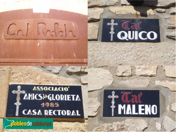 Passanant i Belltall - Glorieta - Renoms d´algunes cases (Foto: Josep Roca Farré, 2010) Passanant i Belltall - Glorieta - Renoms d´algunes cases