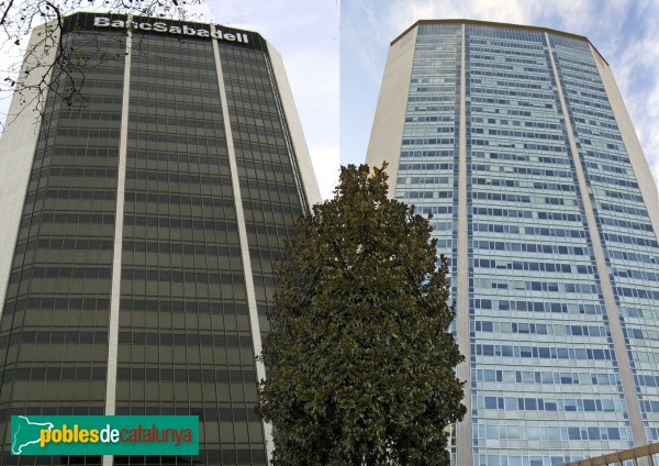 Barcelona - Edificis Sabadell i Pirelli Milà (Foto: composició d'Albert Esteves) Barcelona - Edificis Sabadell i Pirelli Milà