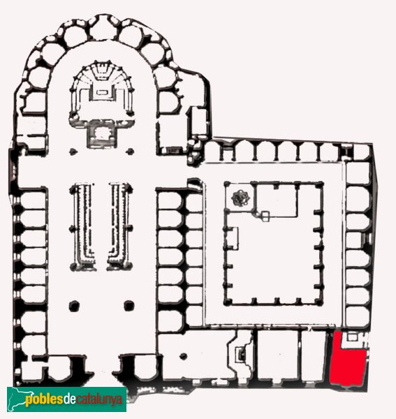 Barcelona - Situació de la capella de Santa Llúcia (Foto: Pere López) Barcelona - Situació de la capella de Santa Llúcia