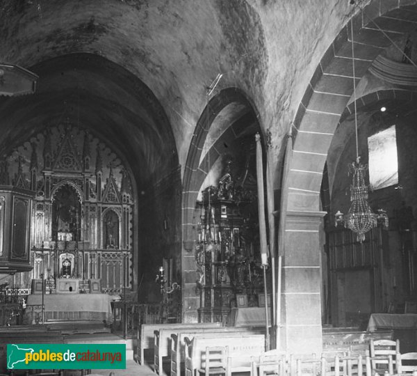 Sant Feliu de Buixalleu - Església de Sant Feliu, interior (Foto: Josep Salvany - Fons Salvany, Biblioteca de Catalunya, 1922) Sant Feliu de Buixalleu - Església de Sant Feliu, interior