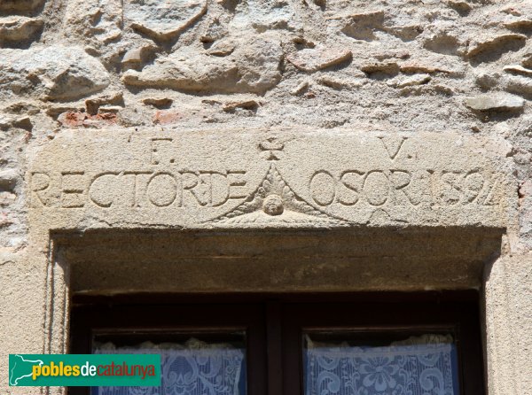 Osor - Rectoria, llinda de 1592 (Foto: Albert Esteves, 2011) Osor - Rectoria, llinda de 1592