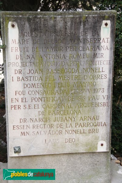 Castellet i la Gornal - Església de la M.D. de Montserrat (Foto: Albert Esteves, 2014) Castellet i la Gornal - Església de la M.D. de Montserrat