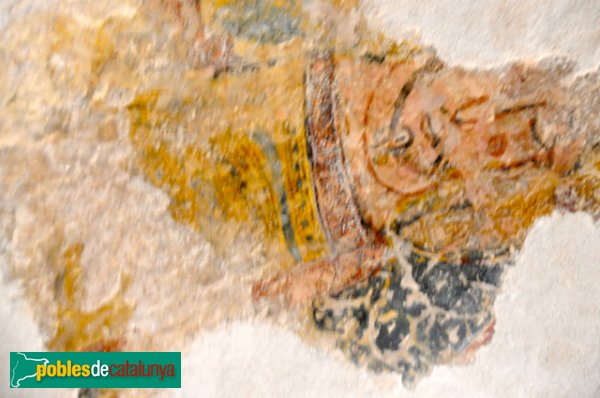 Església de Santa Eulàlia a Unha - Pantòcrator de l'absis: restes de la representació de Crist (Foto: Joan Sánchez Sabé, 2014) Església de Santa Eulàlia a Unha - Pantòcrator de l'absis: restes de la representació de Crist