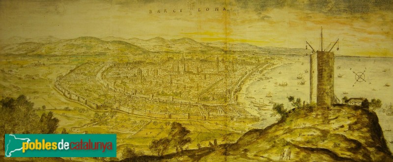 Barcelona - Torre de Montjuïc, Anthonis van den Wijngaerde 1563 (Austrian National Library -Viena-) Barcelona - Torre de Montjuïc, Anthonis van den Wijngaerde 1563 (Austrian National Library -Viena-)