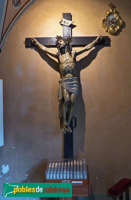 Calldetenes - Església de Nostra Senyora de la Mercè. Crist crucificat (Foto: Graciel·la Vidal, 2017) Calldetenes - Església de Nostra Senyora de la Mercè. Crist crucificat