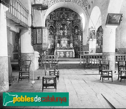 Unha - Església de Santa Eulàlia (Foto: Marcel·lí Gausachs -Arxiu C.E.C.-, 1925) Unha - Església de Santa Eulàlia