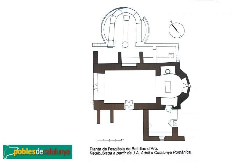 Santa Cristina d'Aro - Església de Santa Maria de Bell-lloc (Foto: cartell al costat del monument) Santa Cristina d'Aro - Església de Santa Maria de Bell-lloc