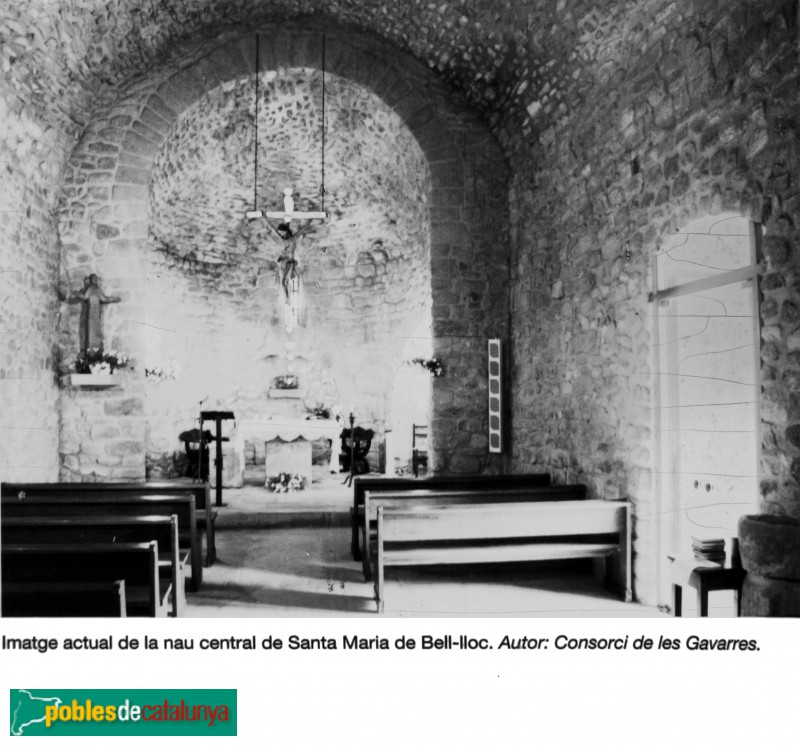Santa Cristina d'Aro - Església de Santa Maria de Bell-lloc (Foto: cartell al costat del monument) Santa Cristina d'Aro - Església de Santa Maria de Bell-lloc