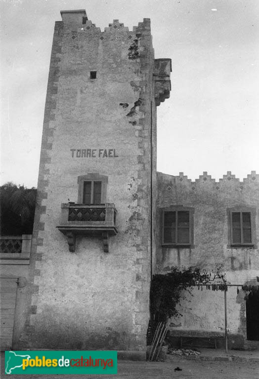 Castelldefels - Torre Fael (Foto: Josep Danés -Arxiu fotogràfic C.E.C.-, 1930) Castelldefels - Torre Fael