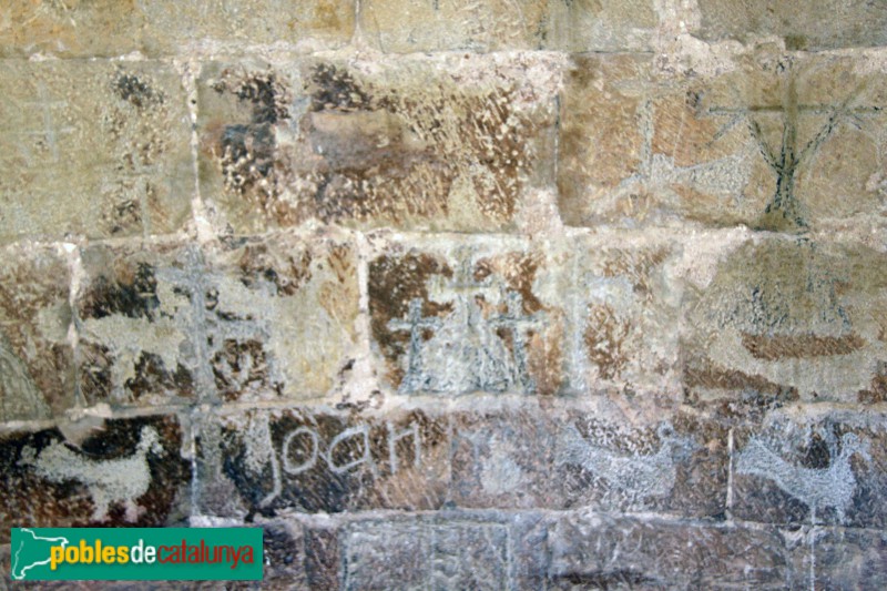 Verdú - Verdú - Torre mestra del castell, grafits dels presos