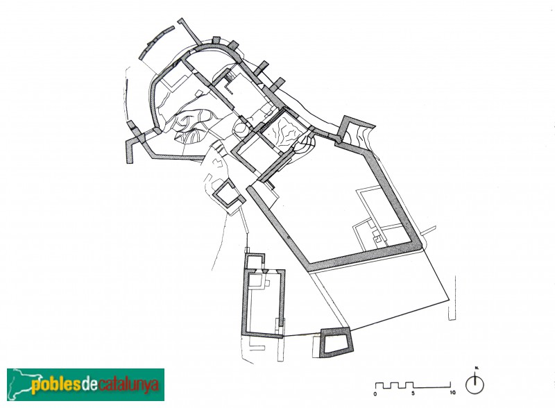 Palamós - Castell de Sant Esteve de Mar (planta) (Foto: cartell in situ) Palamós - Castell de Sant Esteve de Mar (planta)