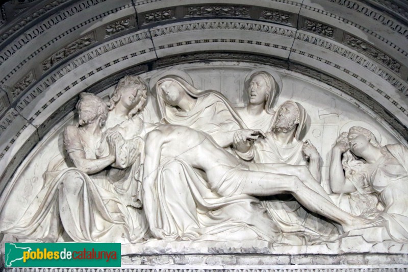 Bellpuig - Mausoleu de Ramon Folc de Cardona: Plany sobre el Crist mort (Foto: Albert Esteves, 2018) Bellpuig - Mausoleu de Ramon Folc de Cardona: Plany sobre el Crist mort