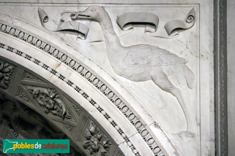 Bellpuig - Mausoleu de Ramon Folc de Cardona: detall (Foto: Albert Esteves, 2018) Bellpuig - Mausoleu de Ramon Folc de Cardona: detall