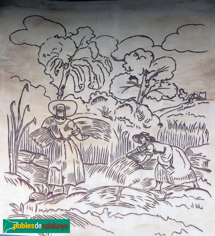 Castellserà - Cal Carnisser, detall dels esgrafiats (Foto: Albert Esteves, 2018) Castellserà - Cal Carnisser, detall dels esgrafiats