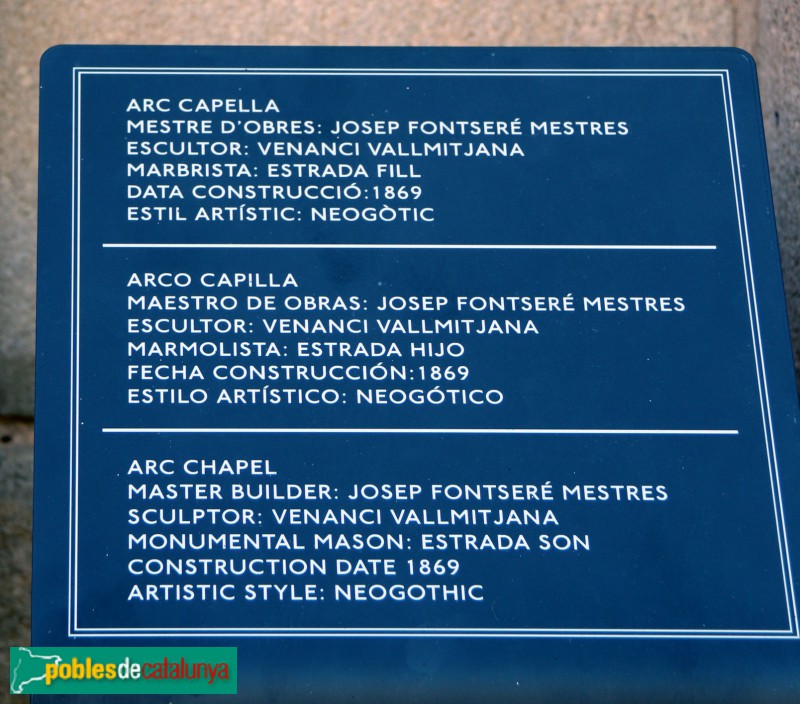 Cementiri del Poblenou - Arc-capella (Foto: Albert Esteves, 2019) Cementiri del Poblenou - Arc-capella