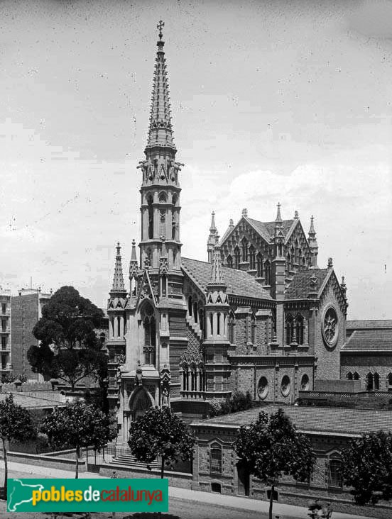 Barcelona - Església de les Saleses (Foto: Joan Comabella Anònim -Arxiu Centre Excursionista de Catalunya-, inicis segle XX) Barcelona - Església de les Saleses
