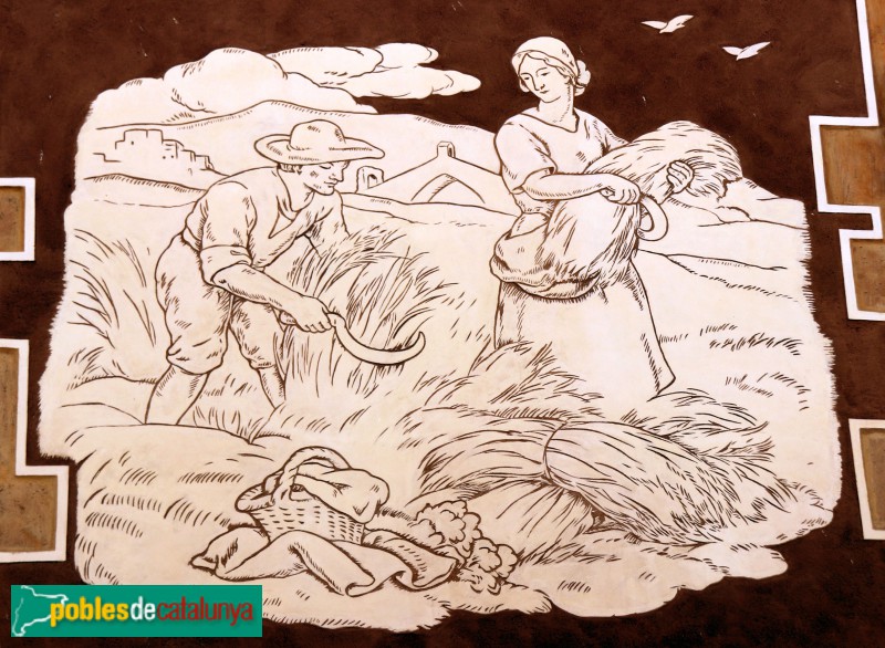 Martorell - Casa Llopart, detall dels esgrafiats (Foto: Albert Esteves, 2019) Martorell - Casa Llopart, detall dels esgrafiats