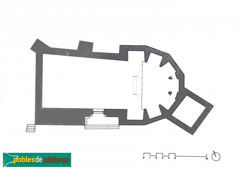Querol - Sant Jaume de Montagut, planta (Foto: cartell in situ) Querol - Sant Jaume de Montagut, planta