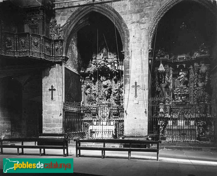 Valls - Església de Sant Joan Baptista (Foto: <i>Josep Salvany -Fons Salvany, Biblioteca de Catalunya-</i>, 1922) Valls - Església de Sant Joan Baptista