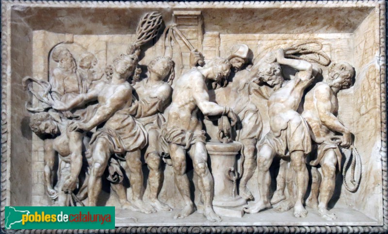 Valls - Església de Sant Joan Baptista, relleu d'alabastre del retaule original (Foto: Albert Esteves, 2019) Valls - Església de Sant Joan Baptista, relleu d'alabastre del retaule original