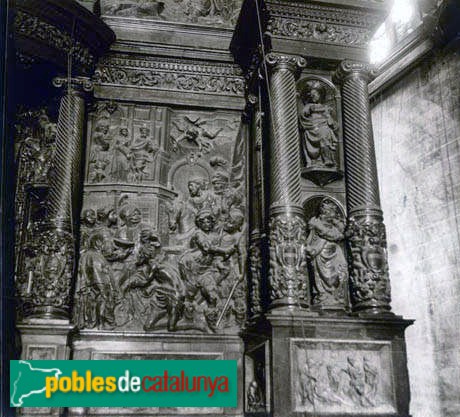 Valls - Església de Sant Joan Baptista, retaule (Foto: <i>Francesc Blasi -Arxiu fotogràfic C.E.C.-</i>, 1924) Valls - Església de Sant Joan Baptista, retaule