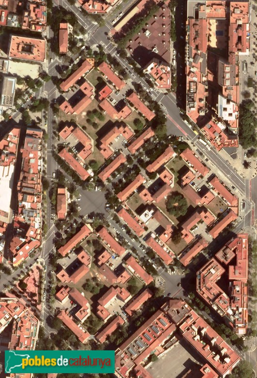 Barcelona - Urbanització Meridiana. Vista aèria