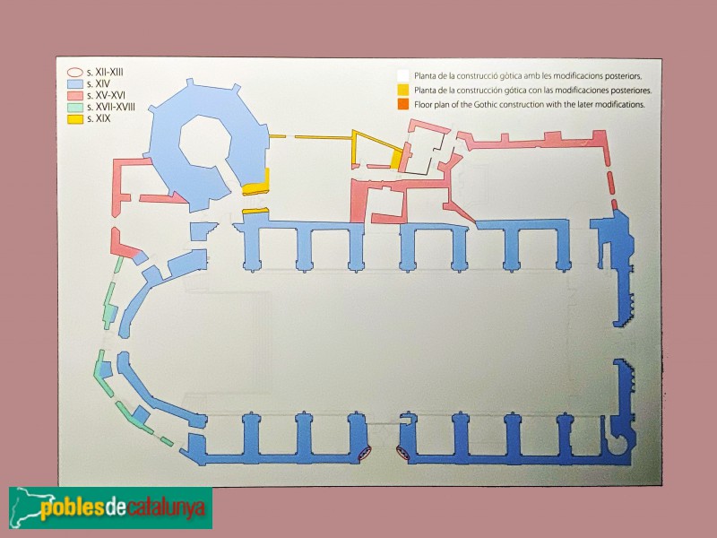 Barcelona -Barcelona - Església de Santa Maria del Pi, planta (Foto: cartell in situ) Barcelona -Barcelona - Església de Santa Maria del Pi, planta