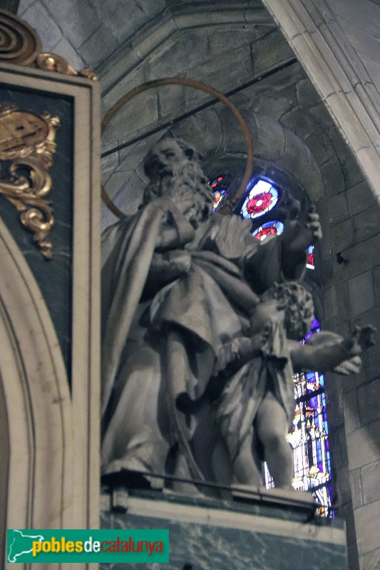 Barcelona - Església dels Sants Just i Pastor, escultura del presbiteri (Foto: Albert Esteves, 2019) Barcelona - Església dels Sants Just i Pastor, escultura del presbiteri