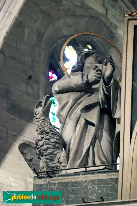 Barcelona - Església dels Sants Just i Pastor, escultura del presbiteri (Foto: Albert Esteves, 2019) Barcelona - Església dels Sants Just i Pastor, escultura del presbiteri