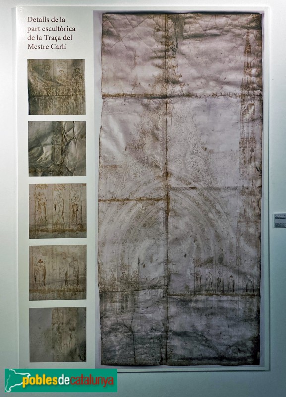 Barcelona - Catedral. Traça del mestre Carlí (Foto: cartell d'una exposició al Museu Diocesà) Barcelona - Catedral. Traça del mestre Carlí