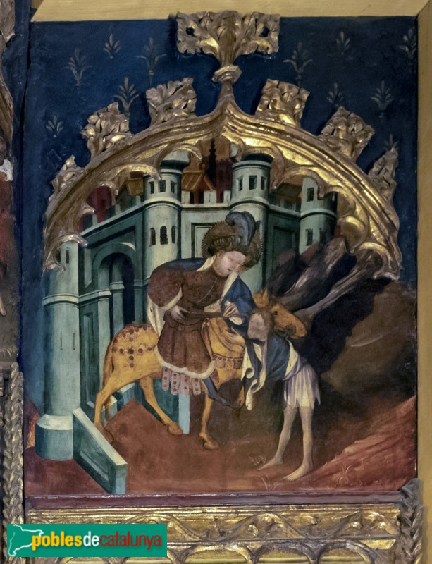 Barcelona - Catedral. Capella de Sant Martí i Sant Ambròs. Sant Martí estripant la seva capa (Foto: Didier Descouens, 2018) Barcelona - Catedral. Capella de Sant Martí i Sant Ambròs. Sant Martí estripant la seva capa