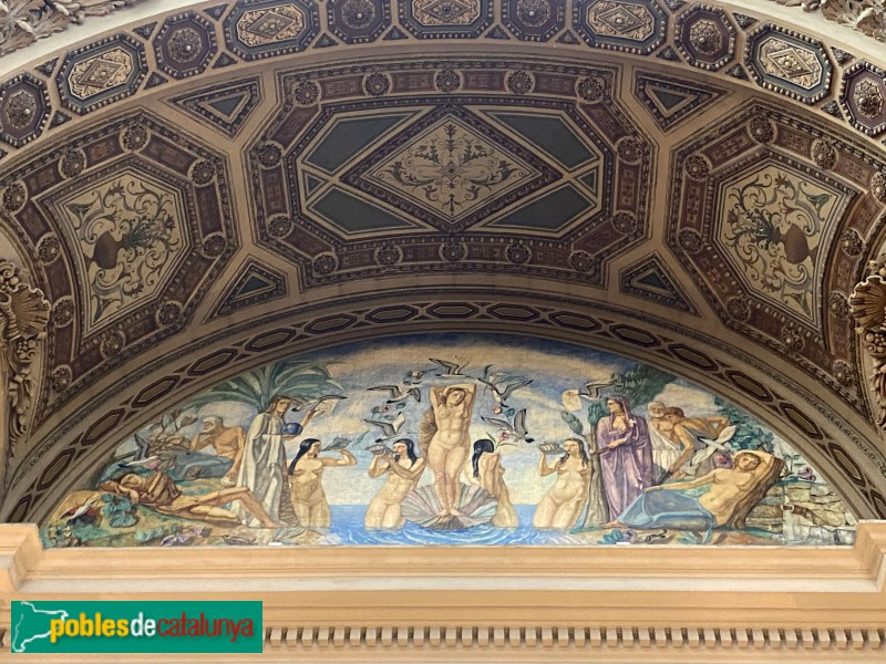 Barcelona - Edifici de Correus. Pintura de Francesc d'Assís Galí (Foto: Albert Esteves, 2020) Barcelona - Edifici de Correus. Pintura de Francesc d'Assís Galí