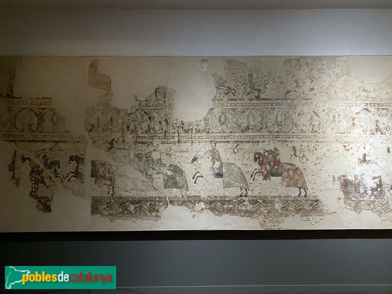 MUHBA - Pintures murals de tema cavalleresc procedents d'un edifici del carrer Basea (segle XIV)