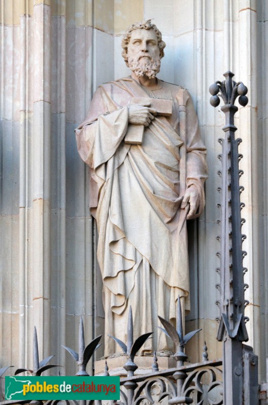 Barcelona - Catedral. Façana principal. Sant Tomàs, d'Agapit Vallmitjana (Foto: Albert Esteves, 2020) Barcelona - Catedral. Façana principal. Sant Tomàs, d'Agapit Vallmitjana