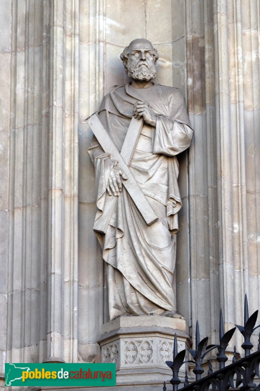 Barcelona - Catedral. Façana principal. Sant Andreu, d'Agapit Vallmitjana (Foto: Albert Esteves, 2020) Barcelona - Catedral. Façana principal. Sant Andreu, d'Agapit Vallmitjana