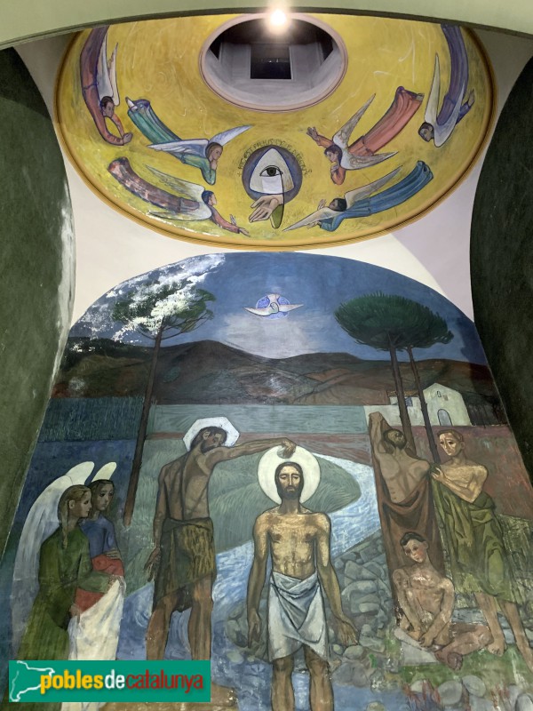 Barcelona - Església de Betlem. Baptisteri. Pintures de Llucià Navarro i Grup Flamma (Foto: Albert Esteves, 2019) Barcelona - Església de Betlem. Baptisteri. Pintures de Llucià Navarro i Grup Flamma