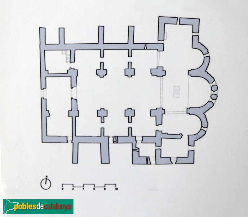 Cruïlles - Monestir de Sant Miquel de Cruïlles, planta Cruïlles - Monestir de Sant Miquel de Cruïlles, planta
