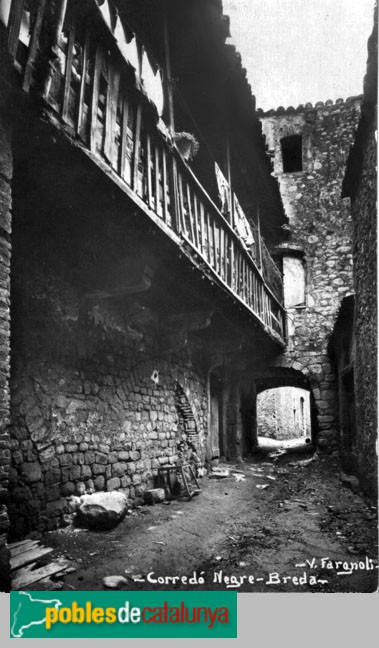 Breda - Corredor Negre (Foto: Fargnoli, Valentí -INSPAI Dip. Girona-, primera meitat segle XX) Breda - Corredor Negre