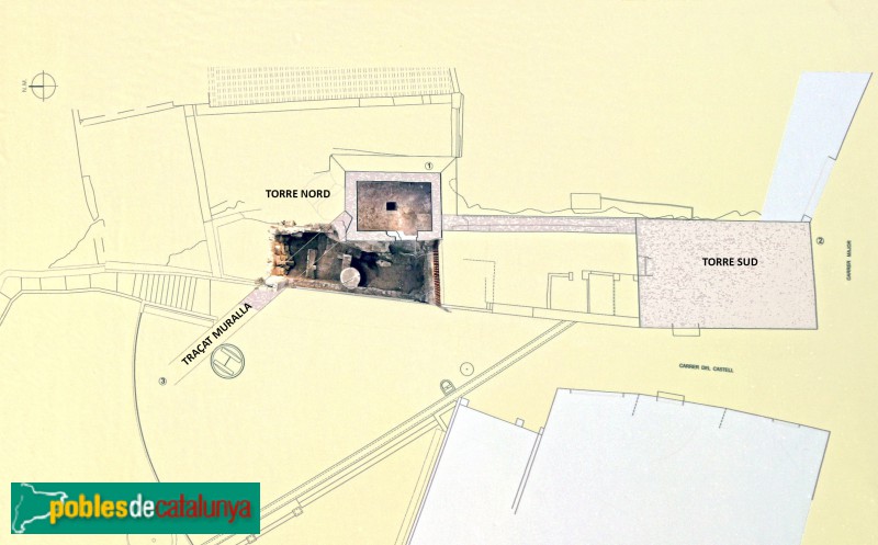 L'Albagés - Planta del castell (Foto: cartell in situ) L'Albagés - Planta del castell