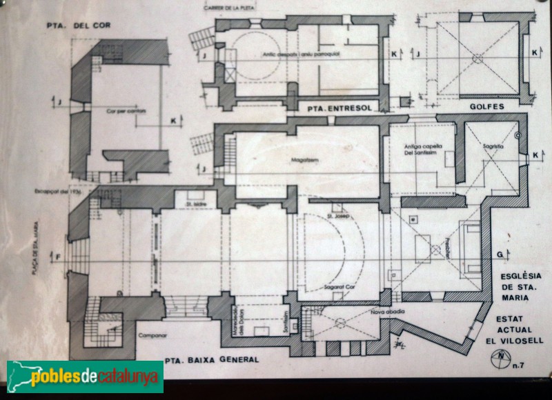 El Vilosell - Església de Santa Maria (Foto: cartell in situ) El Vilosell - Església de Santa Maria