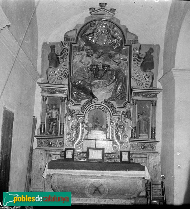 La Pobla de Cérvoles - Església de Santa Maria de la Junquera (Foto: <i>Francesc Blasi -Arxiu Fotogràfic de Barcelona-</i>, 1929) La Pobla de Cérvoles - Església de Santa Maria de la Junquera