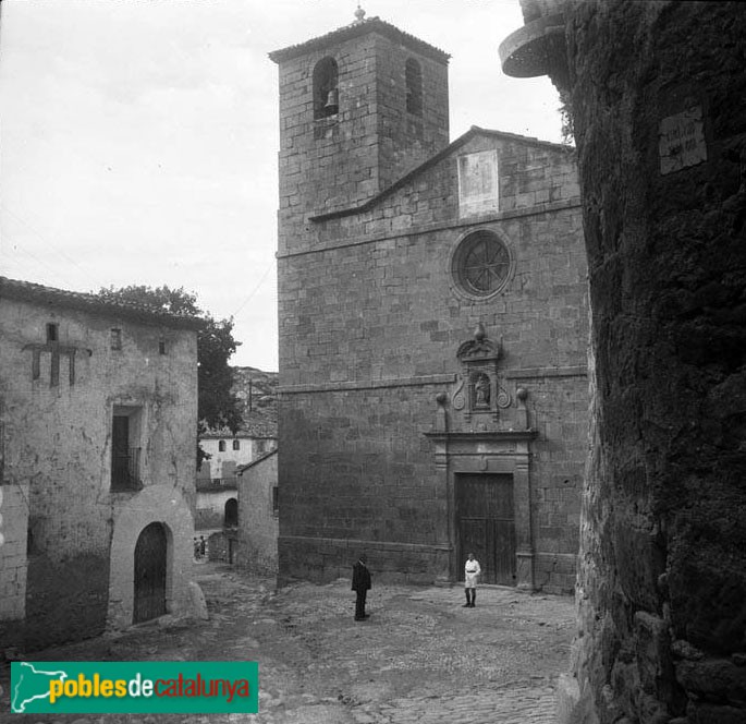 La Pobla de Cérvoles - Església de Santa Maria de la Junquera (Foto: <i>Francesc Blasi -Arxiu Fotogràfic de Barcelona-</i>, 1929) La Pobla de Cérvoles - Església de Santa Maria de la Junquera