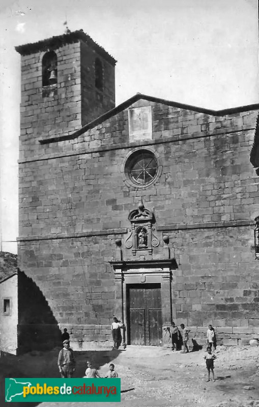 La Pobla de Cérvoles - Església de Santa Maria de la Junquera, postal antiga La Pobla de Cérvoles - Església de Santa Maria de la Junquera, postal antiga